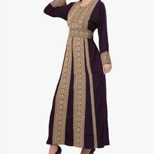 Elegant Purple and Gold Abaya / Thobe